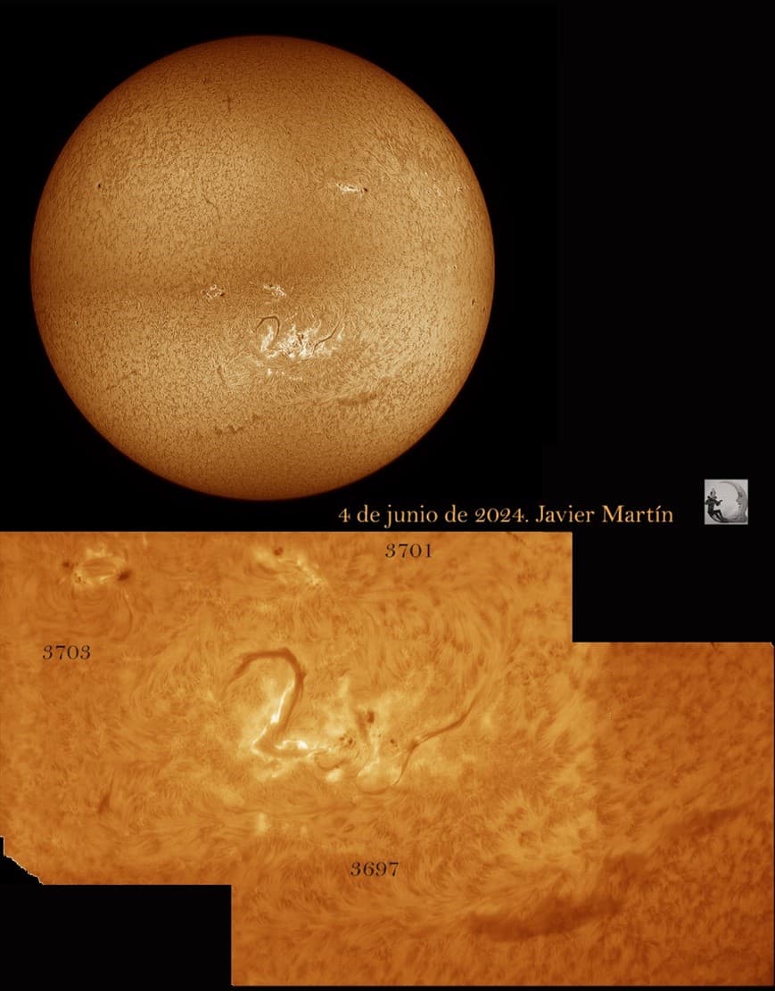EL GRUPO DE MANCHAS SOLARES QUE SE RESITE A DESAPARECER .