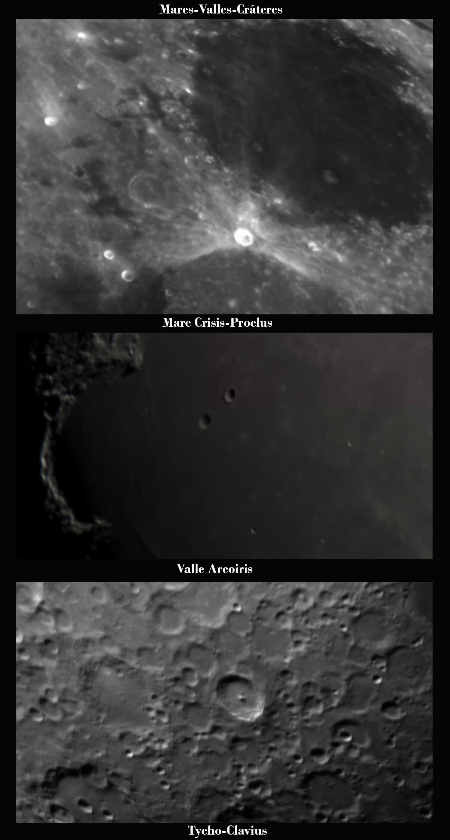 Paisajes lunares. mares-valles-cráteres