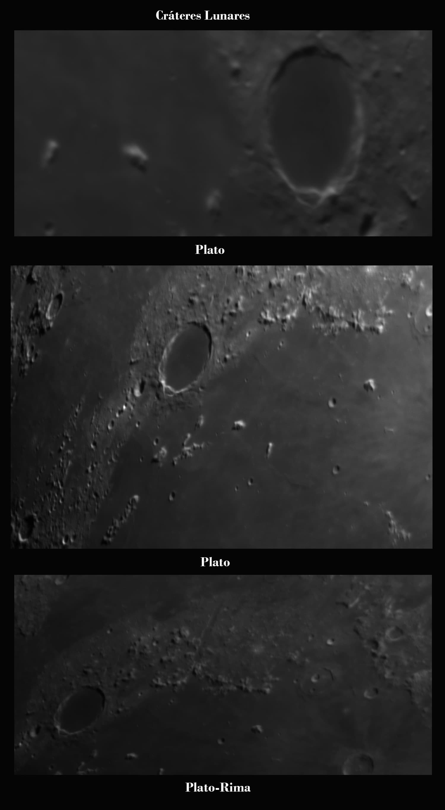 Paisajes lunares. cráteres