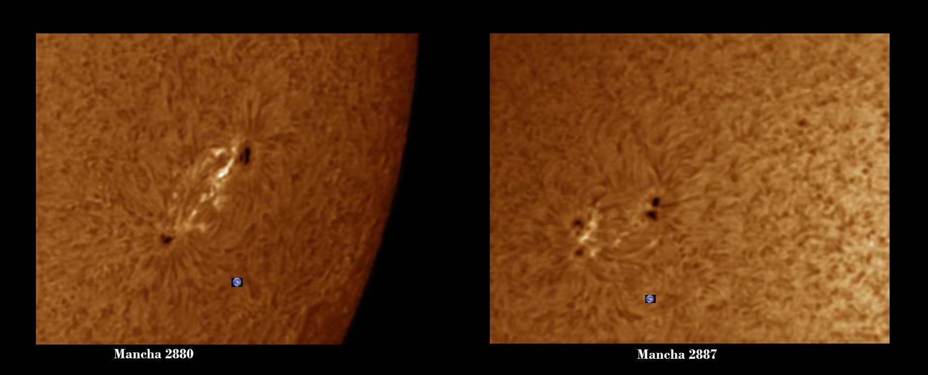Actividad Solar: manchas 2880 y 2887